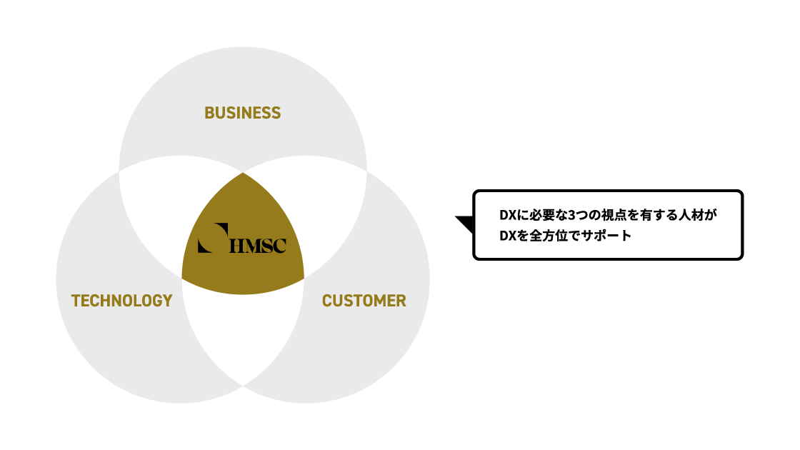 DXに必要な3つの視点を有する人材がDXを全方位でサポート